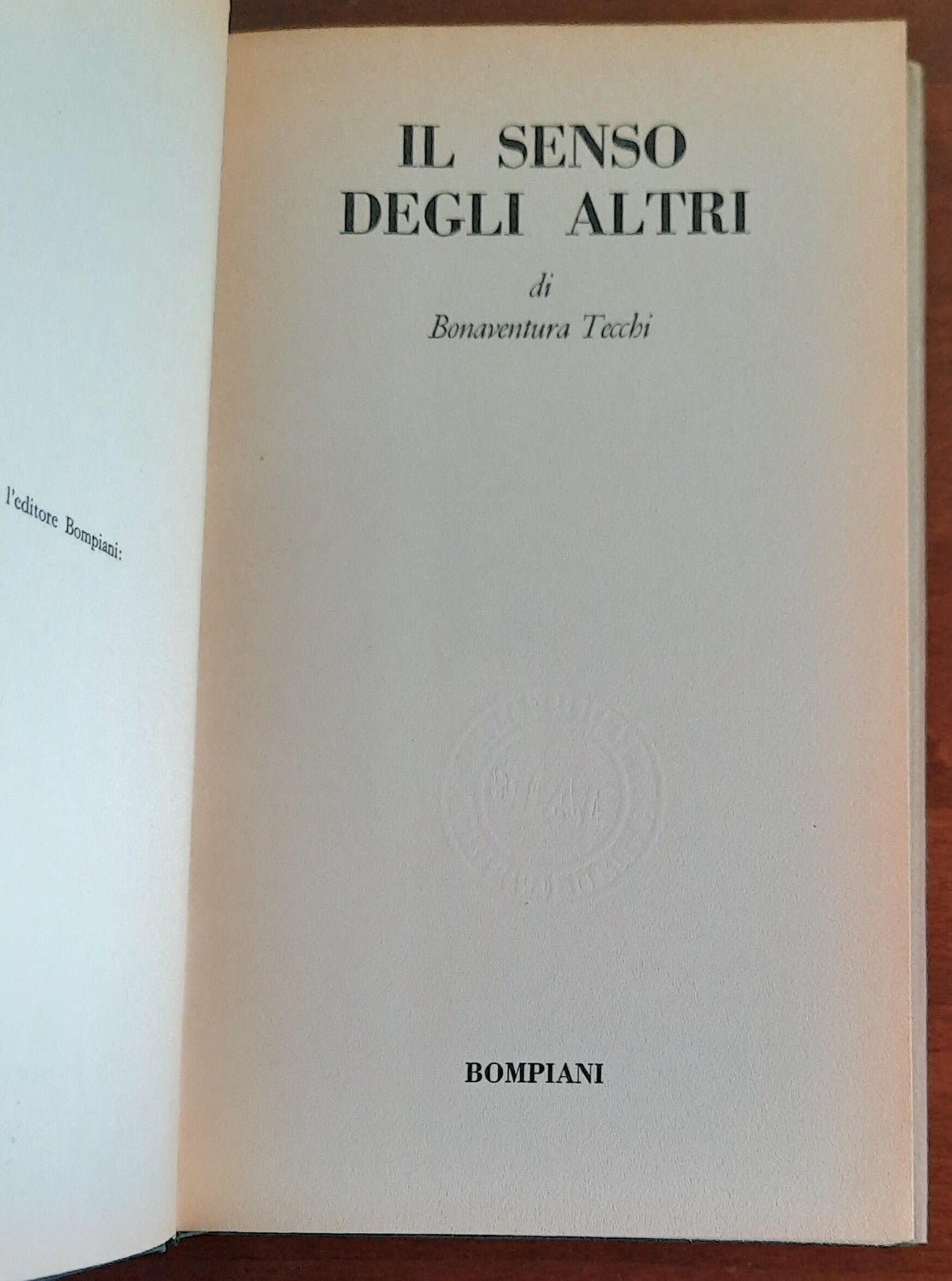 Il senso degli altri - Bompiani - Libreria Biellese
