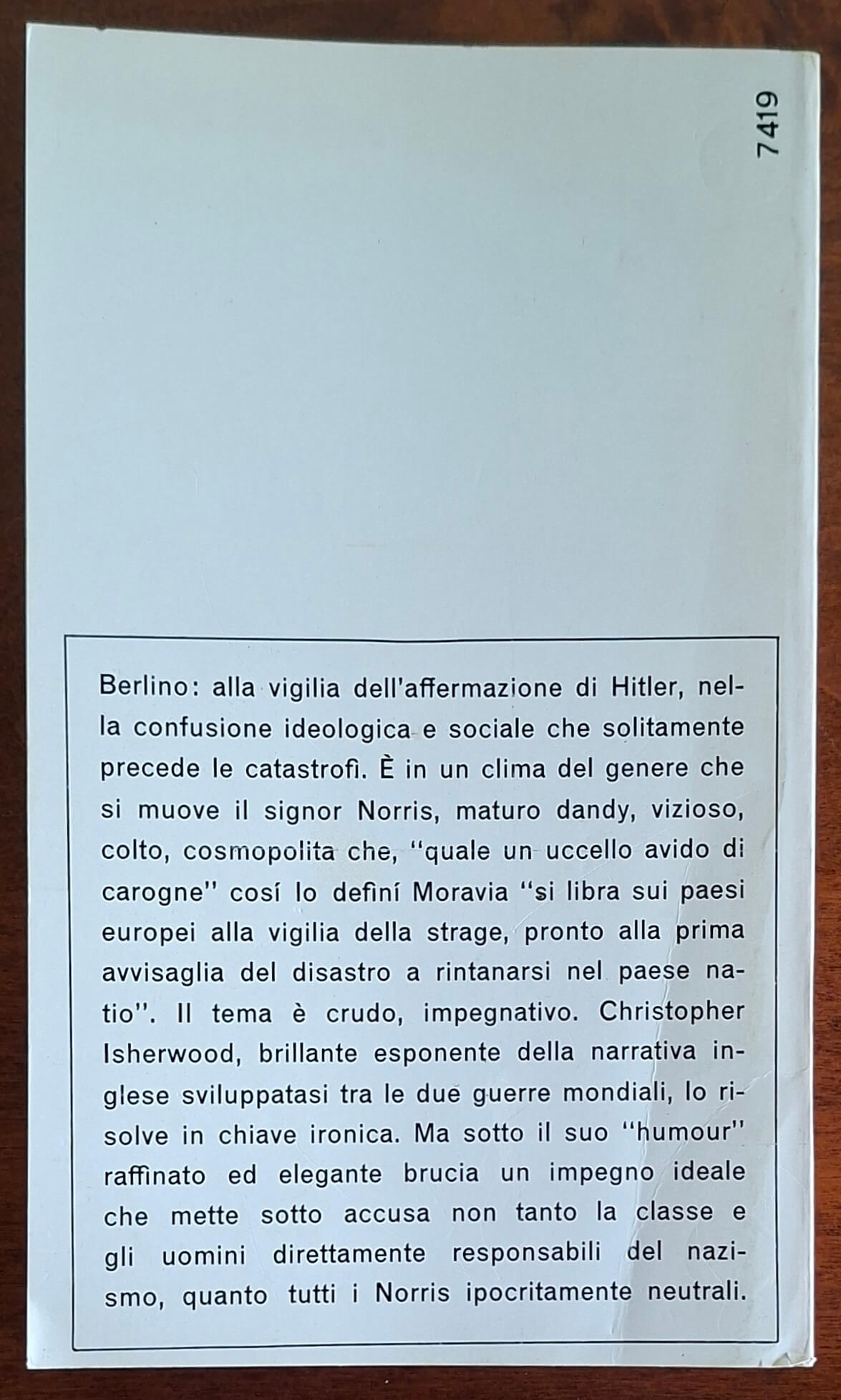 Il signor Norris se ne va - di Christopher Isherwood - Mondadori Oscar