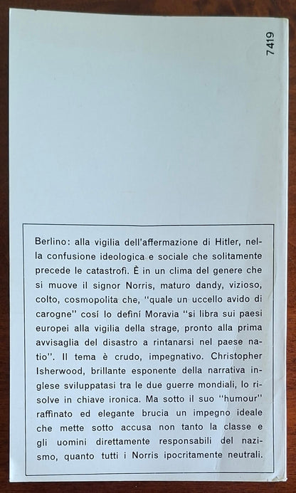 Il signor Norris se ne va - di Christopher Isherwood - Mondadori Oscar