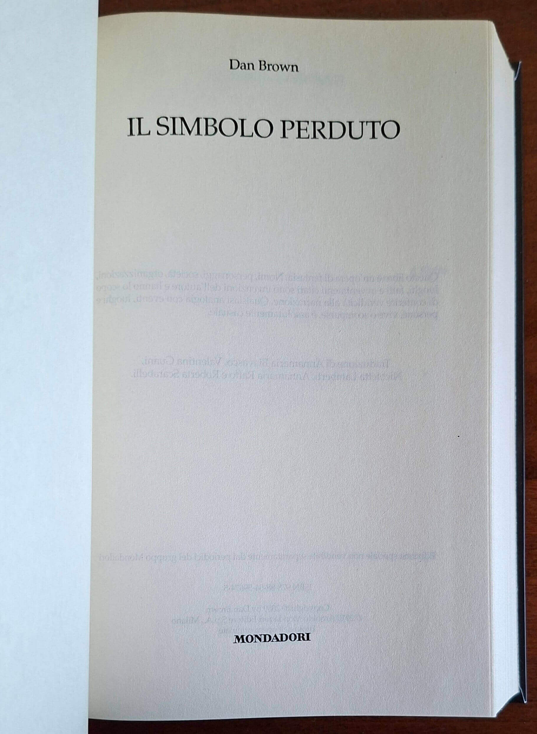 Il simbolo perduto - Dan Brown - Mondadori