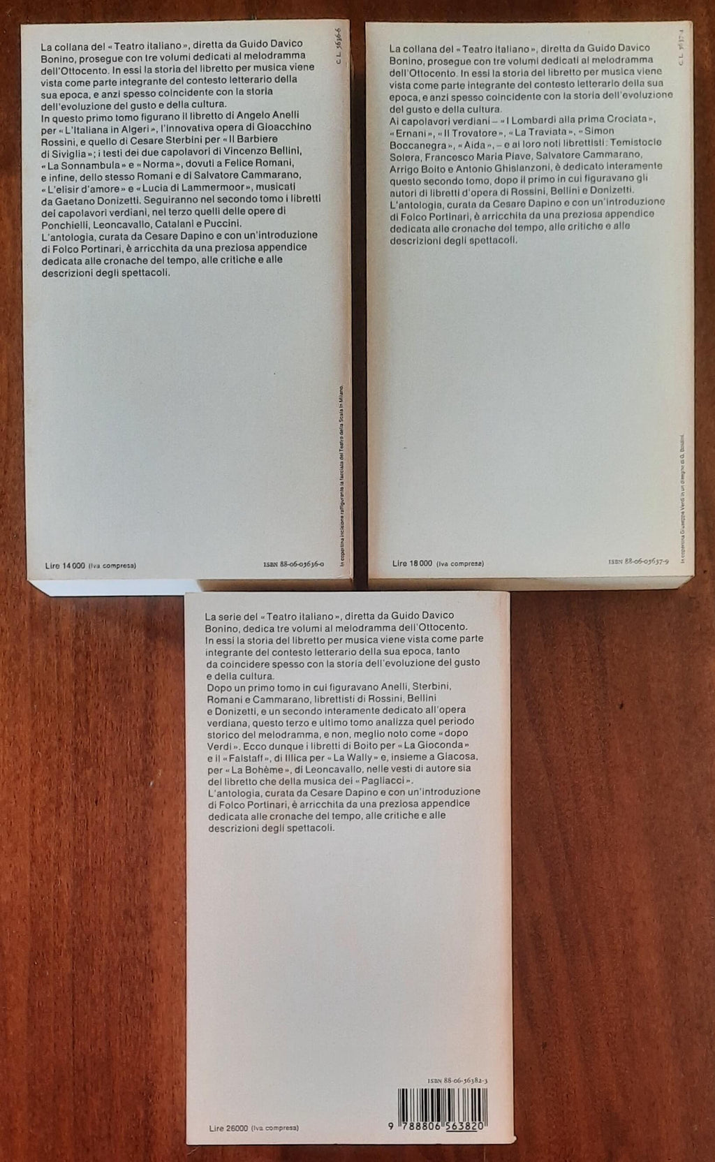 Il teatro italiano. Il libretto del melodramma dell’Ottocento - 3 vol.
