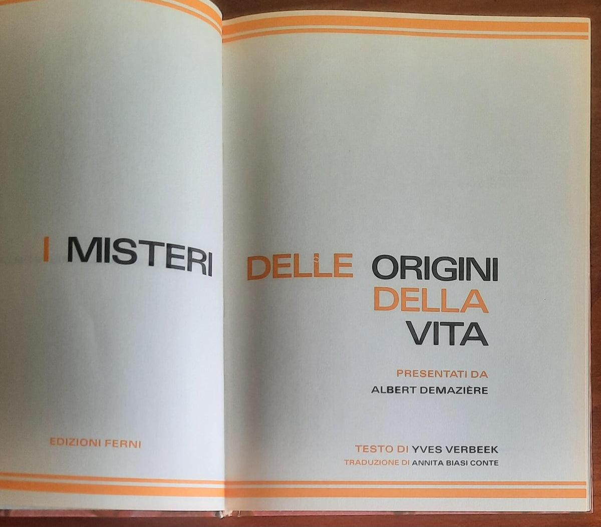 I misteri delle origini della vita - in due vol. - Edizioni Ferni