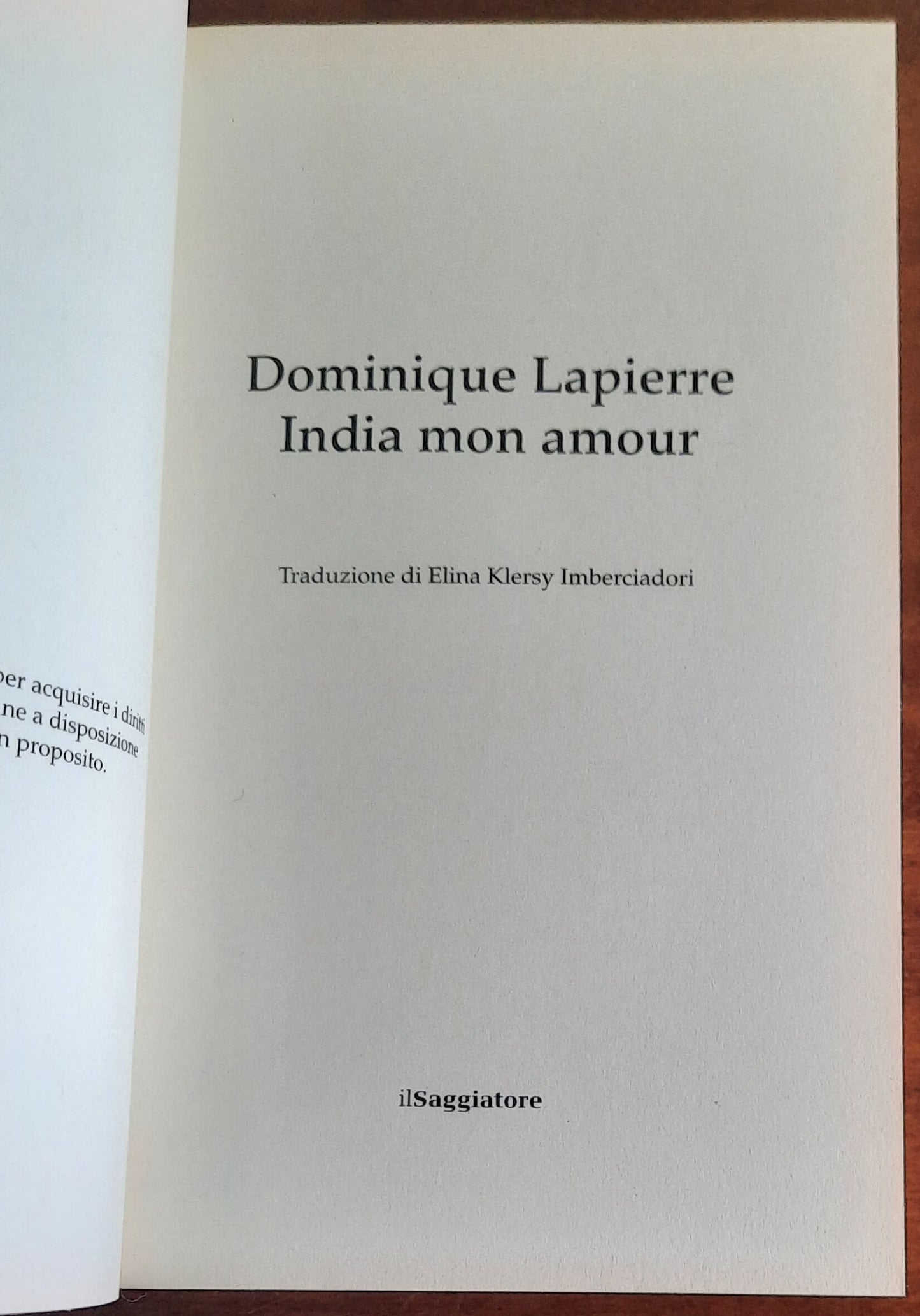 India mon amour - di Dominique Lapierre - Il Saggiatore