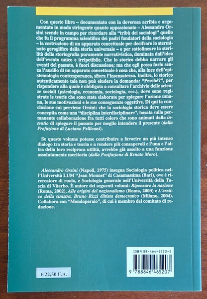In difesa della sociologia storica - Alessandro Orsini - Franco Angeli Editore