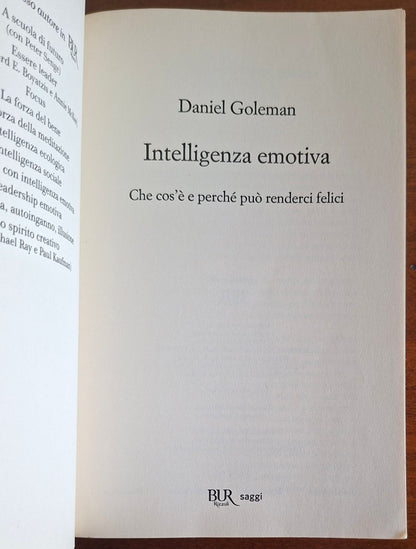Intelligenza emotiva. Che cos'è e perché può renderci felici - B.U.R.