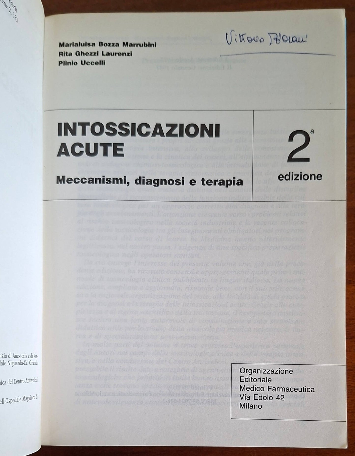 Intossicazioni acute. Meccanismi, diagnosi e terapia