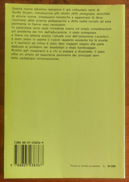 Introduzione allo Studio delle Scienze Pedagogiche - Guido Giugni