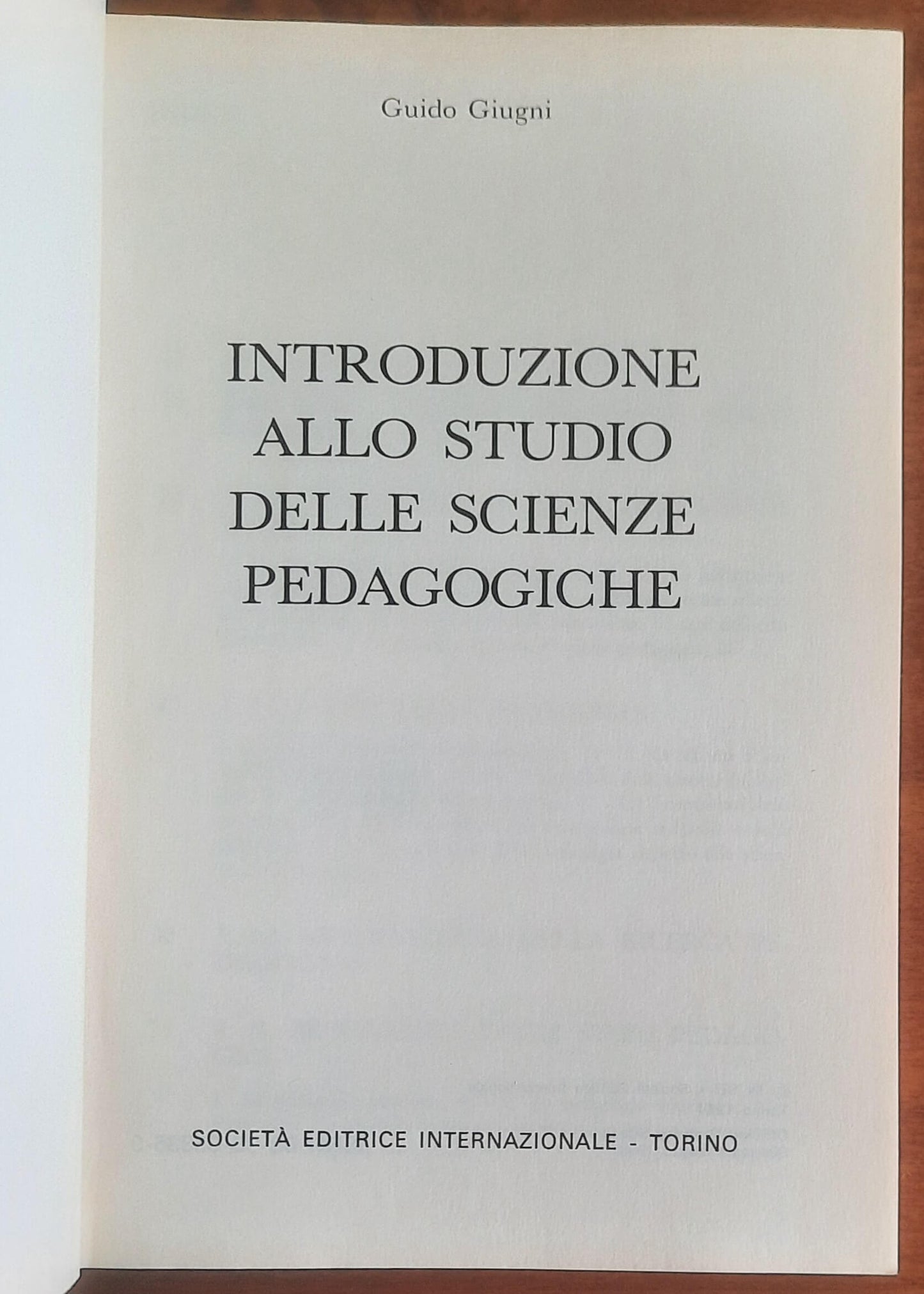 Introduzione allo Studio delle Scienze Pedagogiche - Guido Giugni