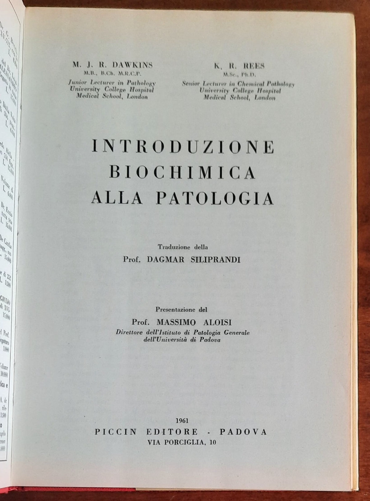 Introduzione biochimica alla patologia -  Piccin Editore - Padova