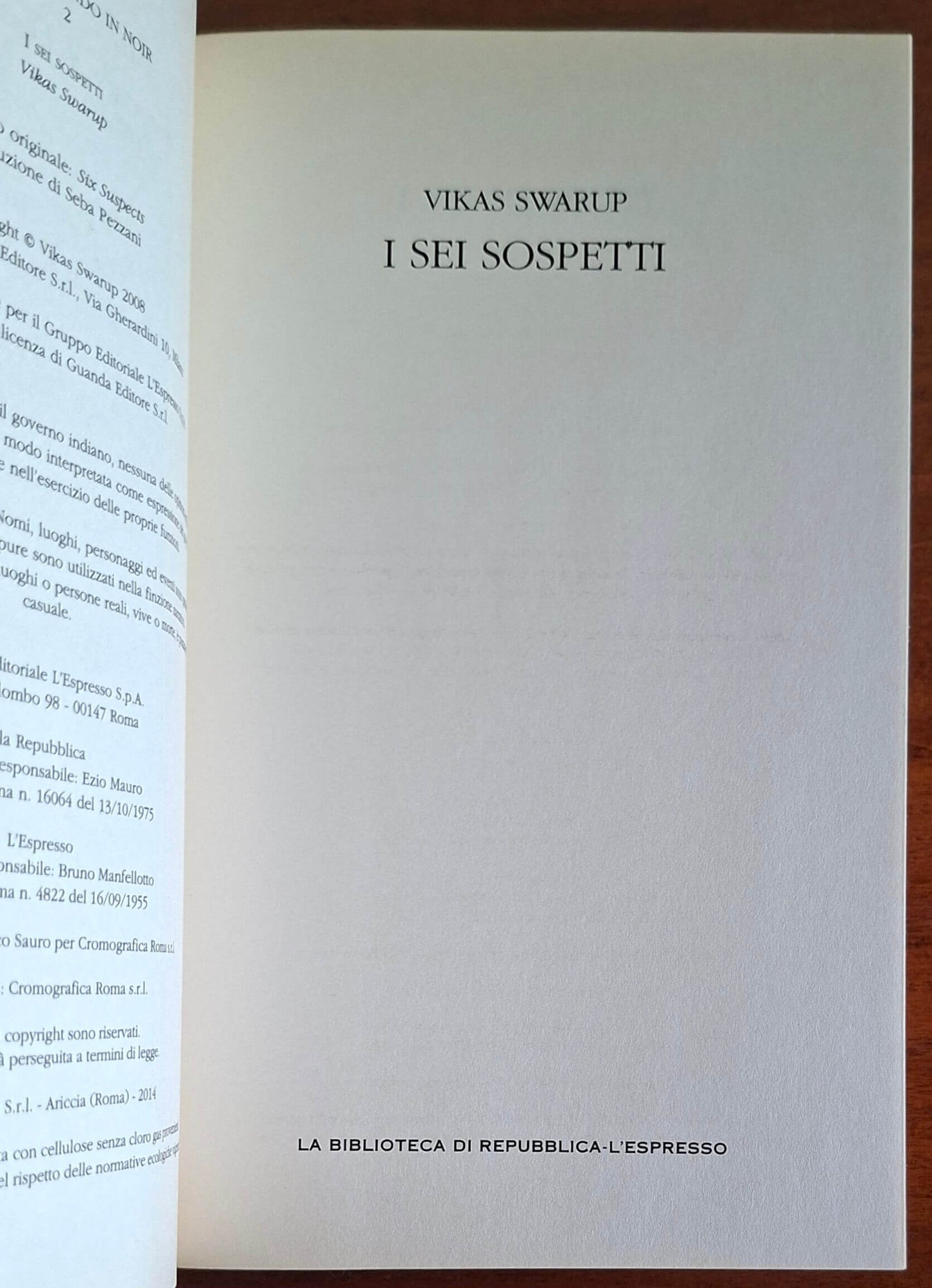 I sei sospetti - Vikas Swarup - Biblioteca Di Repubblica