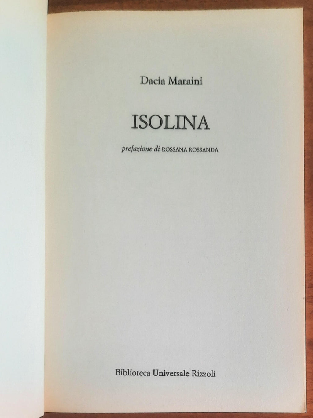 Isolina - di Dacia Maraini - B.U.R.