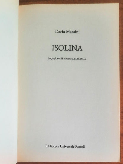 Isolina - di Dacia Maraini - B.U.R.