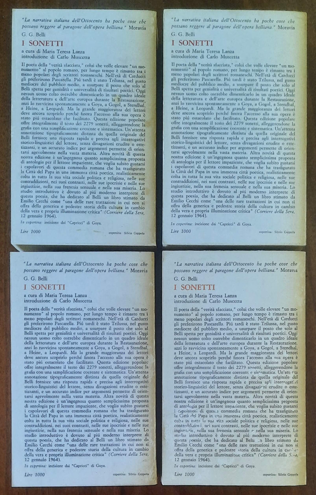I sonetti - 4 vol. - di Giuseppe Gioachino Belli - Feltrinelli