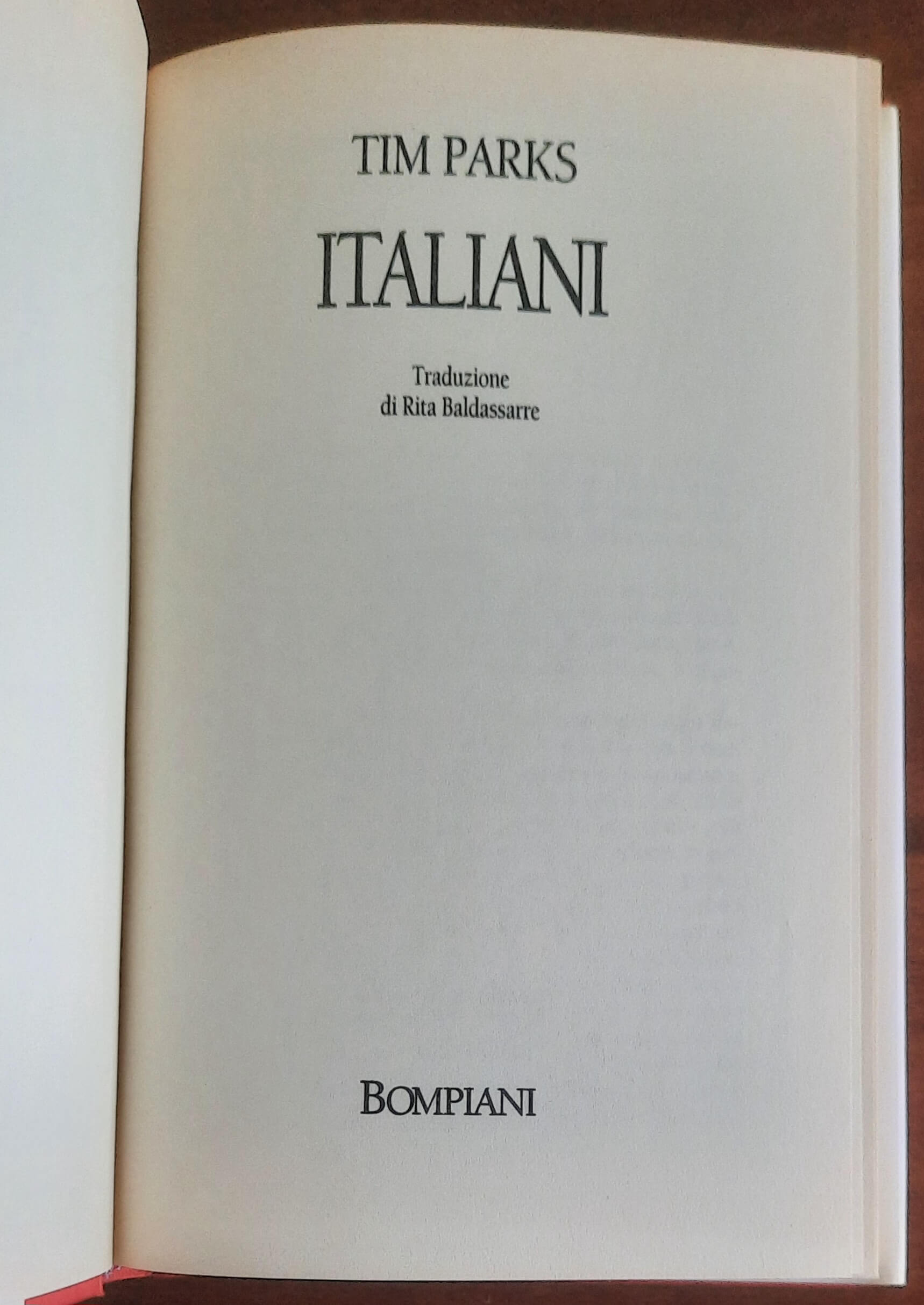 Italiani - di Tim Parks - Bompiani