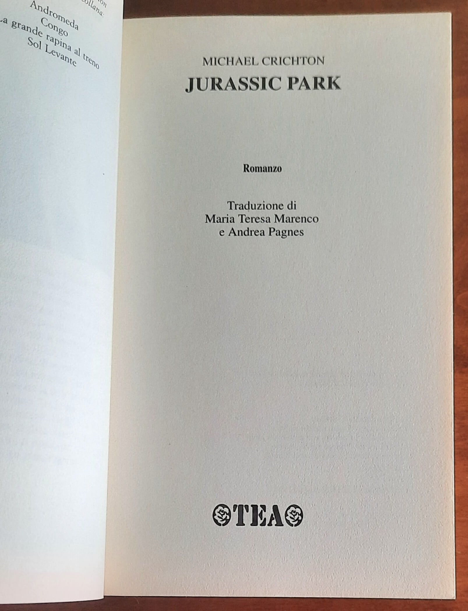 Jurassic Park - di Michael Crichton - Tea