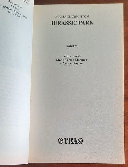 Jurassic Park - di Michael Crichton - Tea