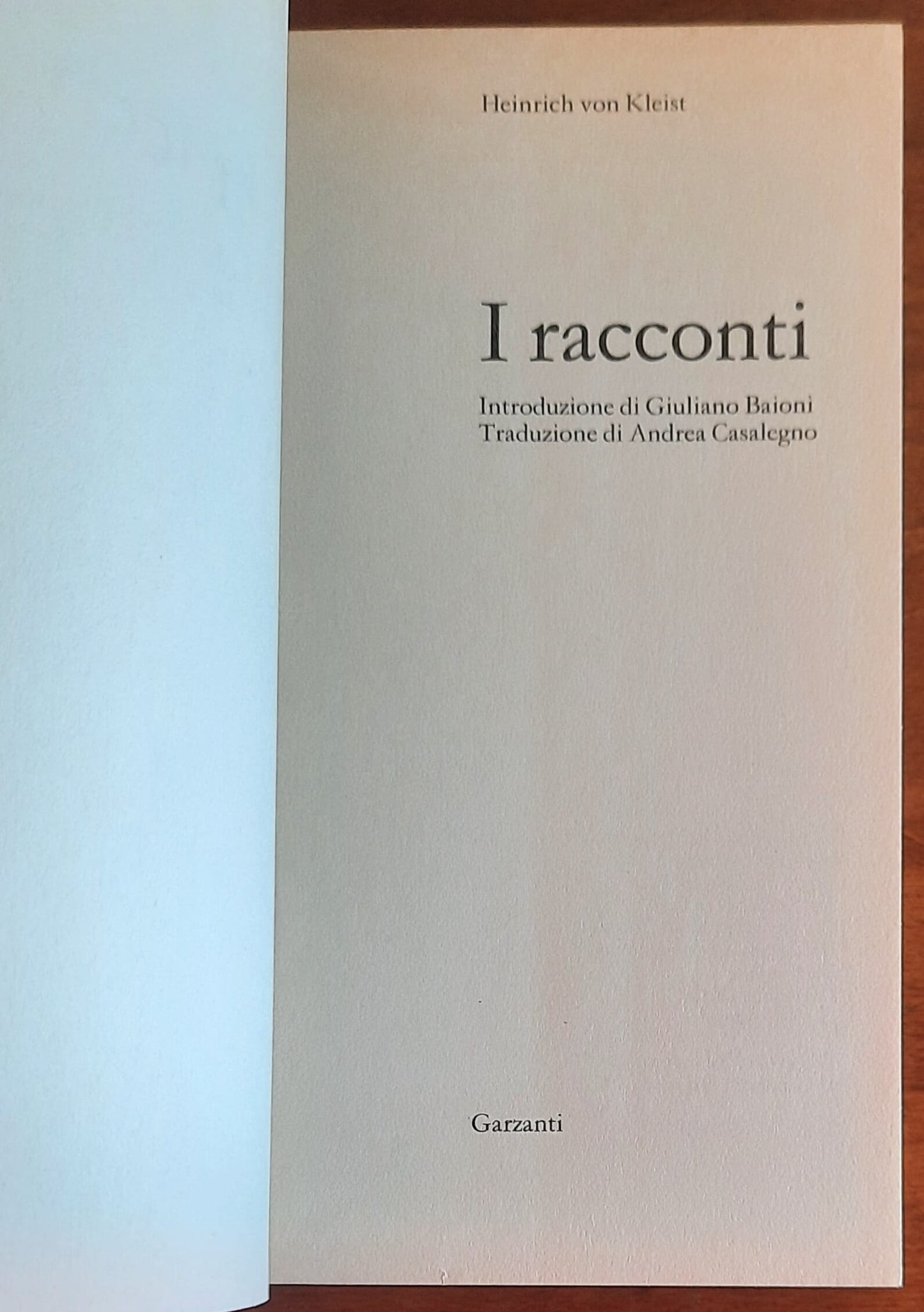 Kleist: I racconti - Garzanti - I grandi libri