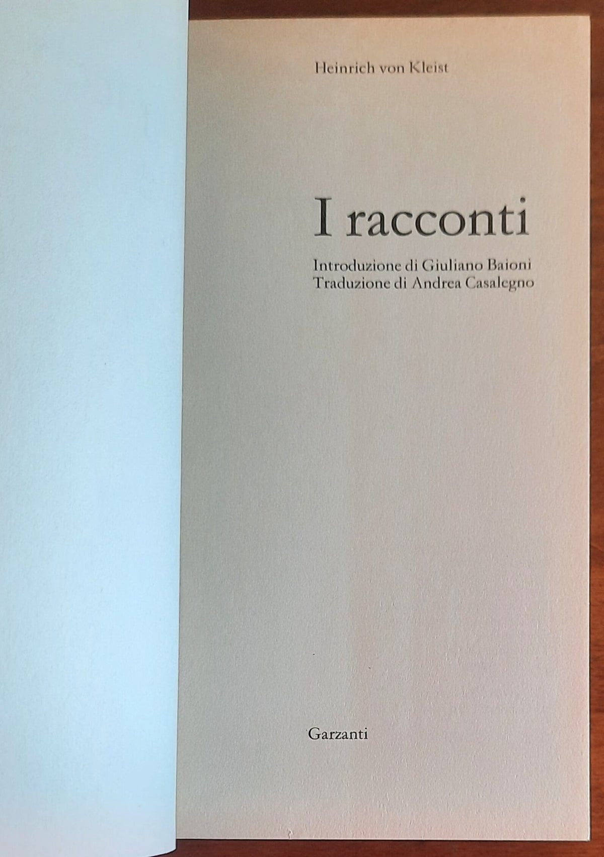 Kleist: I racconti - Garzanti - I grandi libri