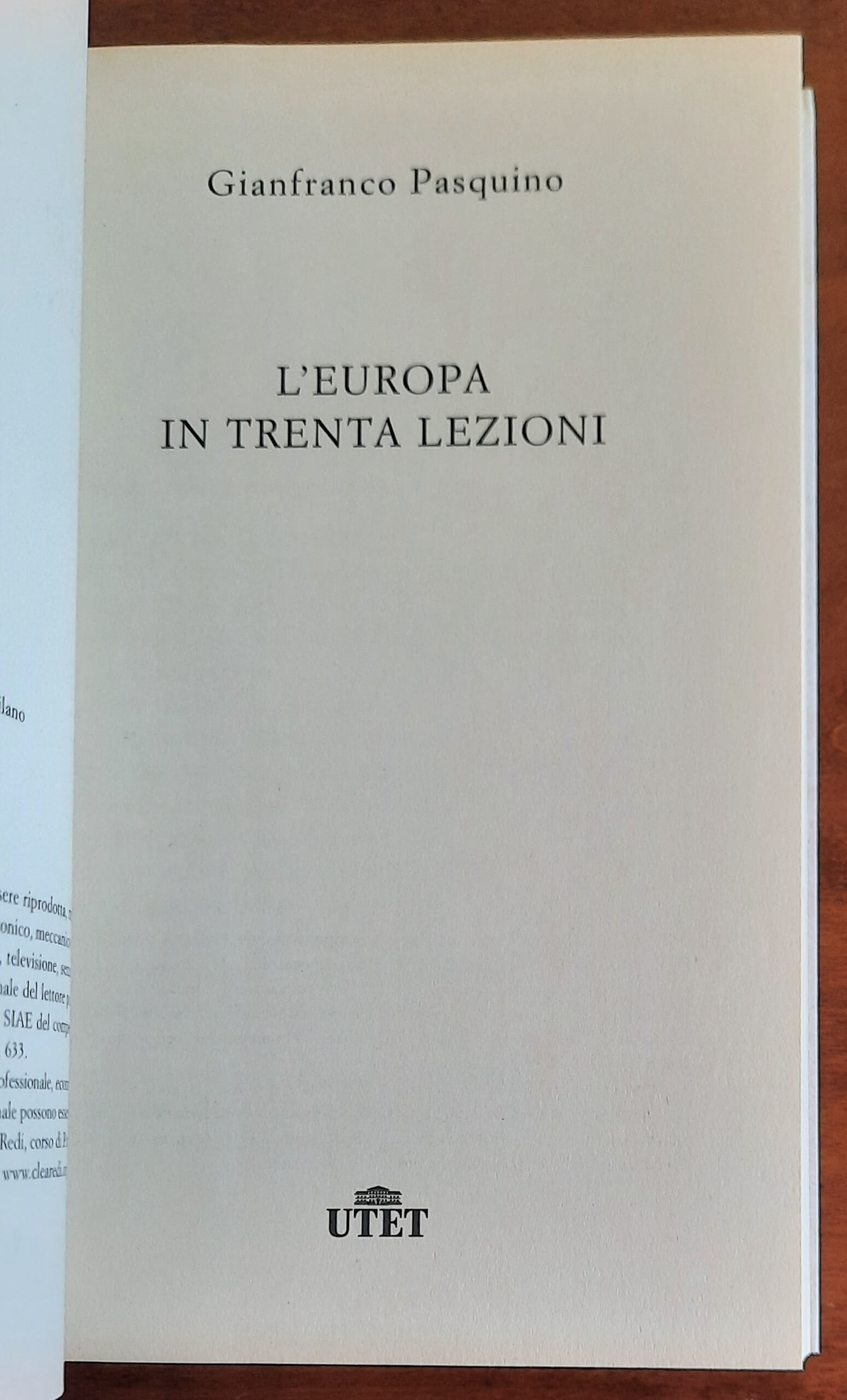 L’ Europa in trenta lezioni - di Gianfranco Pasquino - Utet