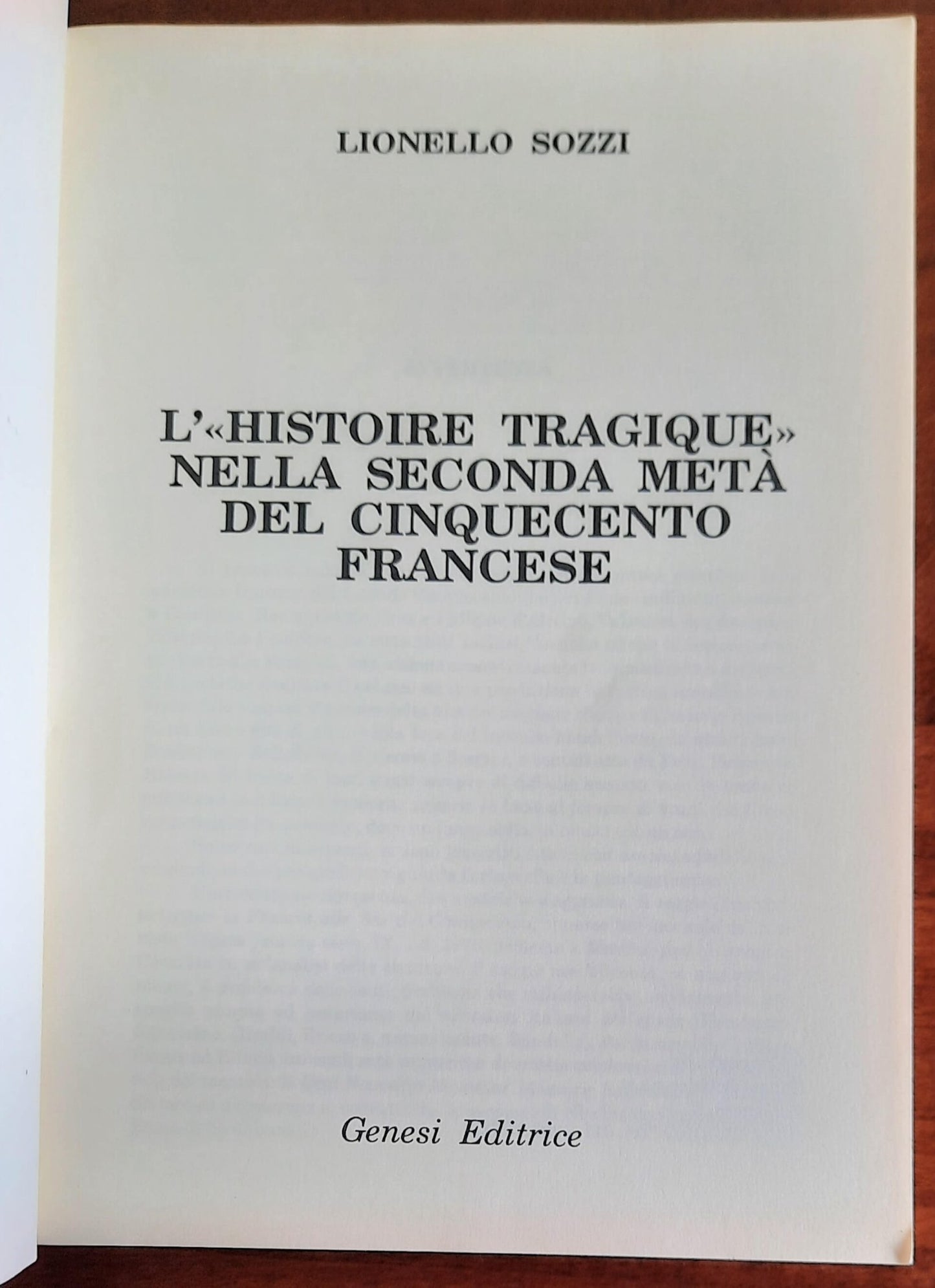 L’ «Histoire tragique» nella seconda metà del Cinquecento francese