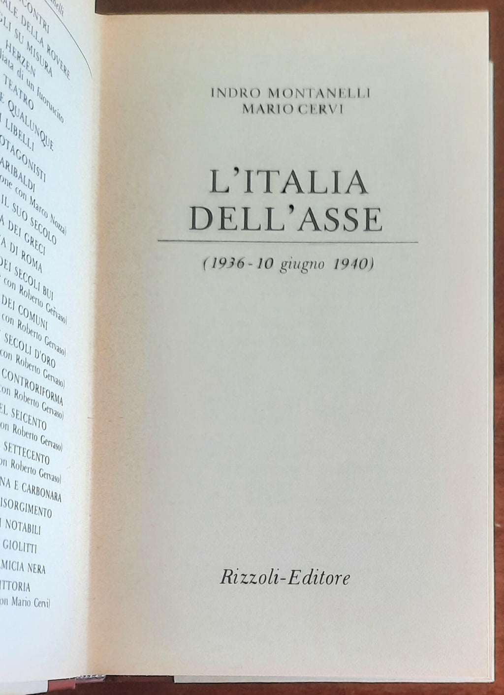 L’Italia dell’asse (1936 - 10 giugno 1940) - Rizzoli
