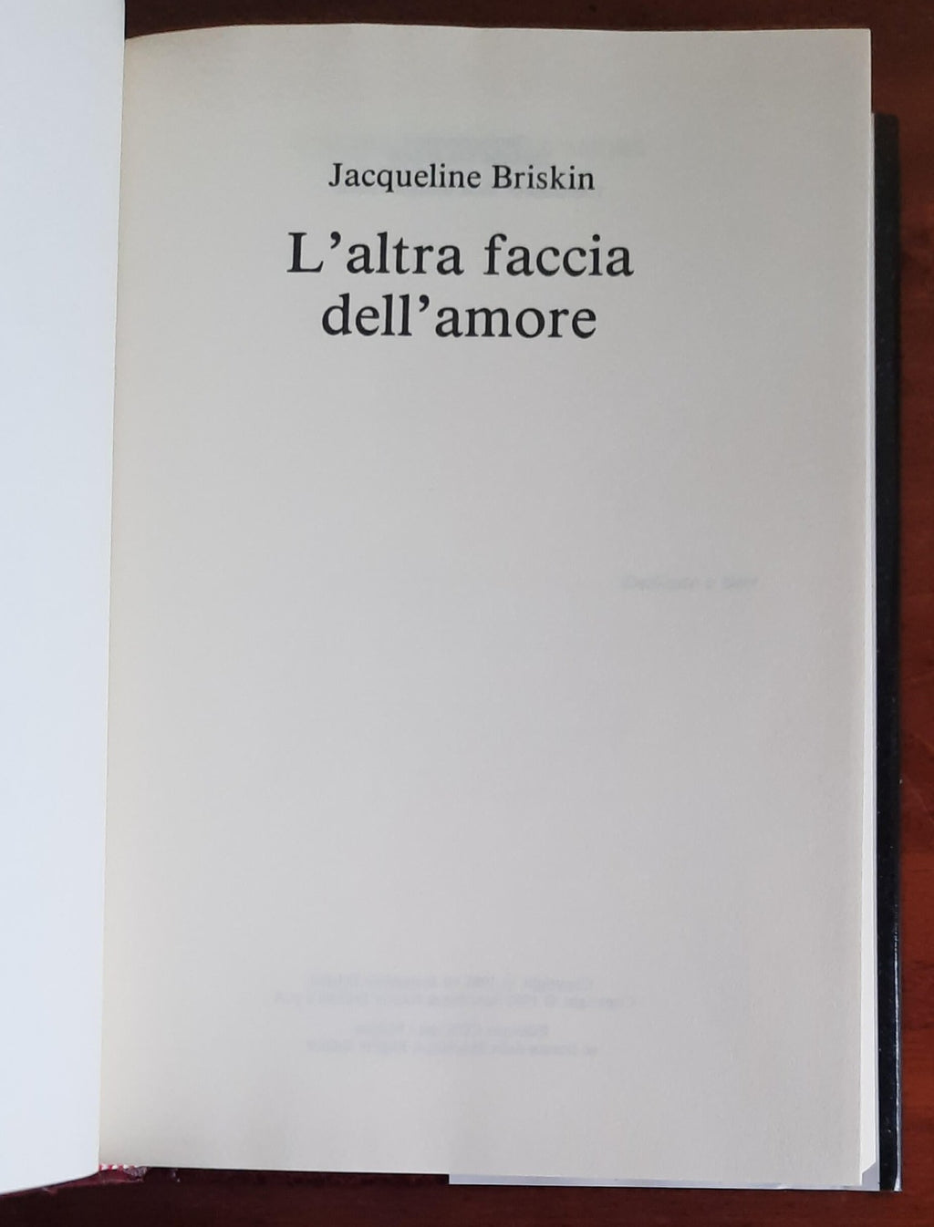 L’altra faccia dell’amore - di Jacqueline Briskin - Libreria Biellese