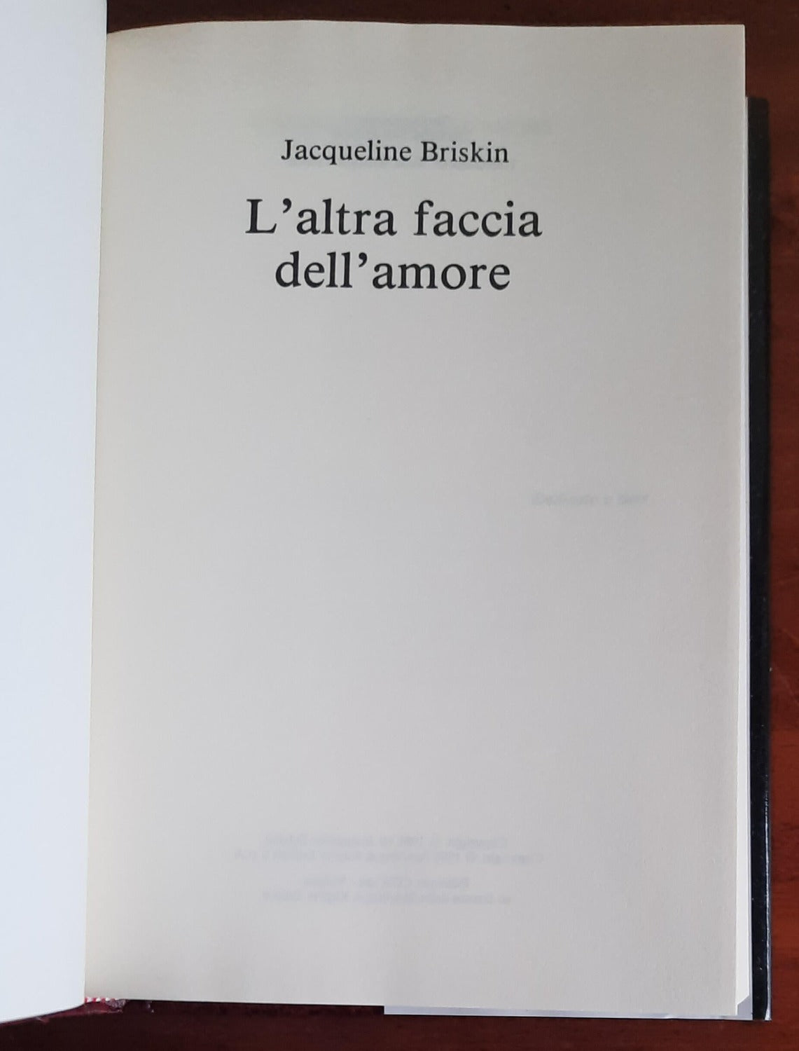 L’altra faccia dell’amore - di Jacqueline Briskin - Libreria Biellese