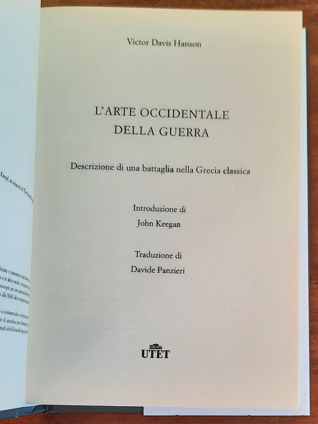 L’ arte occidentale della guerra. Descrizione di una battaglia nella Grecia classica