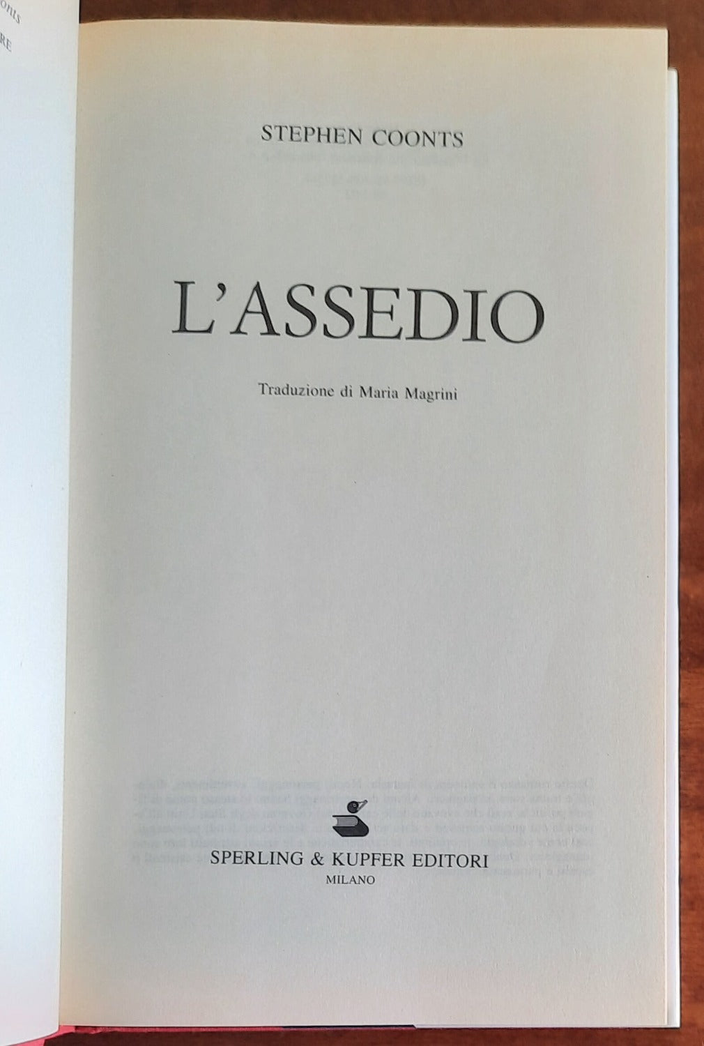 L’assedio di Stephen Coonts - Sperling & Kupfer - 1992