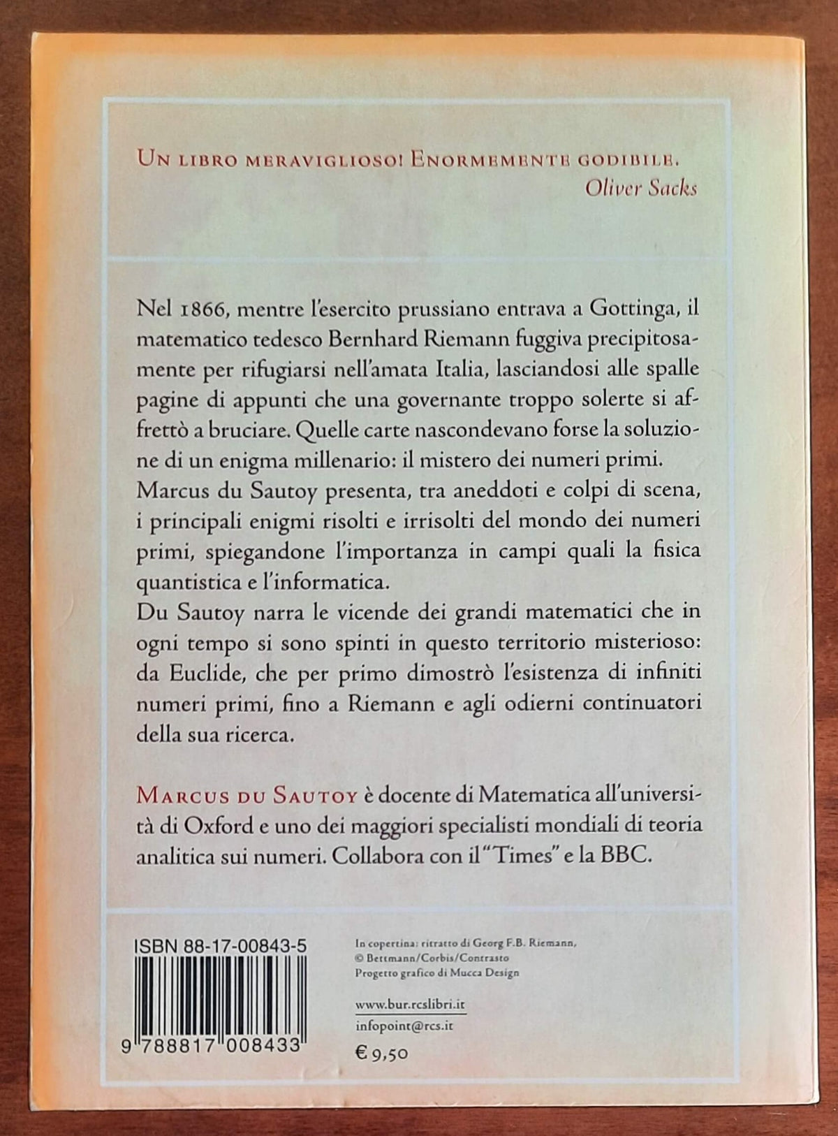 L’ enigma dei numeri primi. L’ipotesi di Riemann, il più grande mistero della matematica