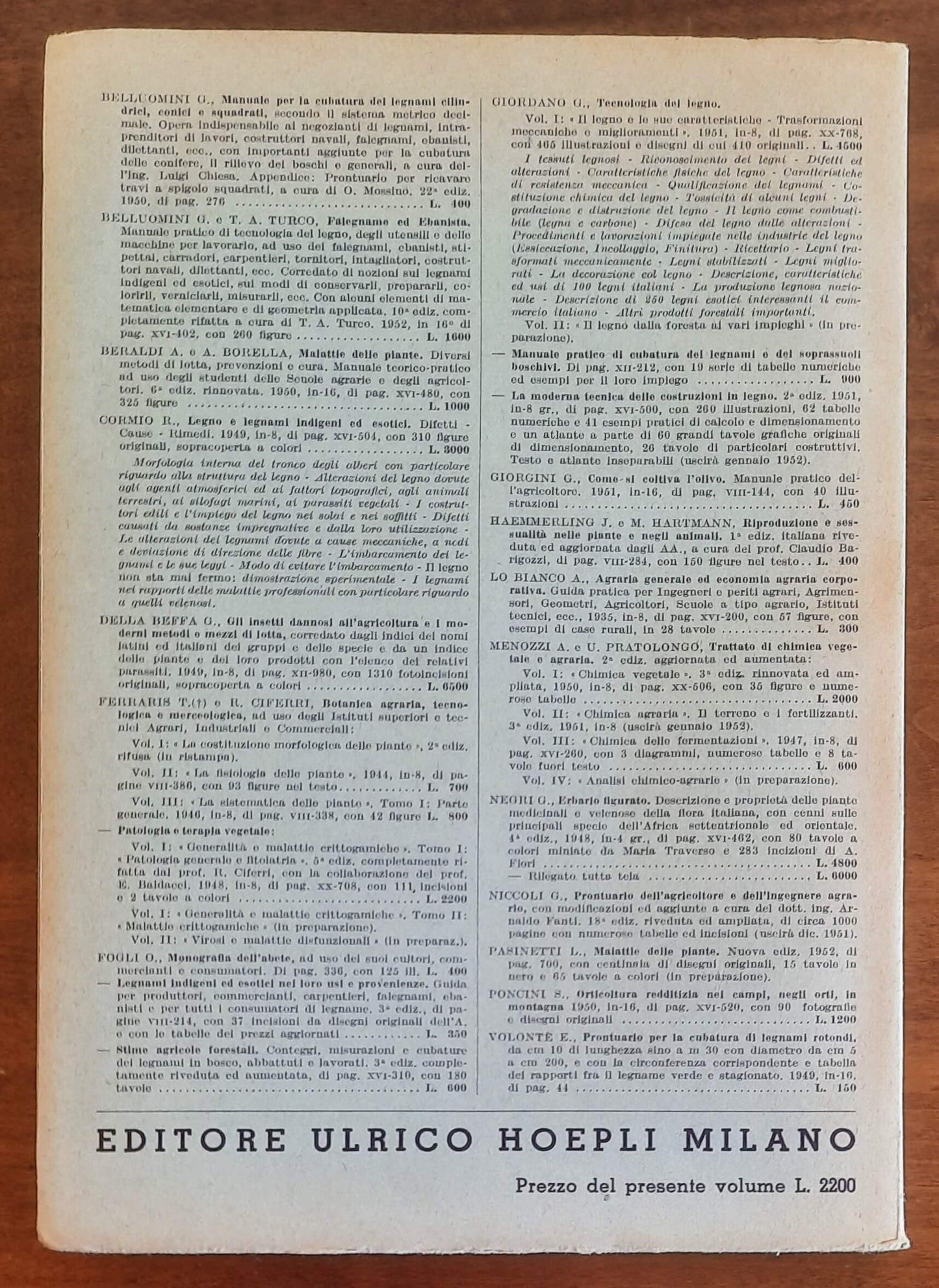 L’identificazione dei legnami - Giovanni Cecchini - Hoepli
