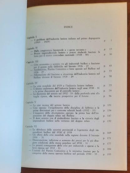 L'industria laniera fra espansionismo e grande crisi. Imprenditori, sindacato fascista e operai nel biellese (1926-1933)