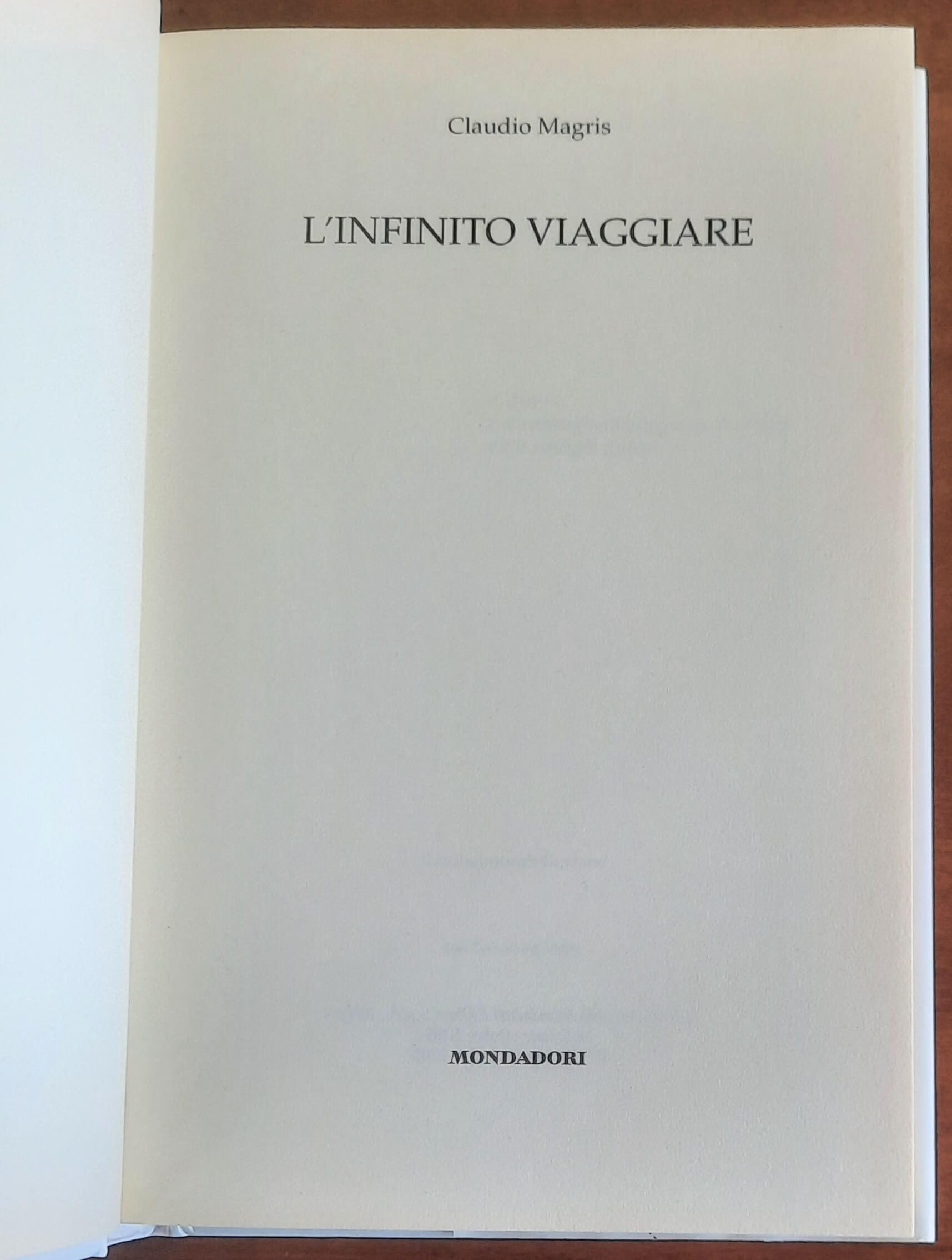 L’infinito viaggiare - di Claudio Magris - Mondadori