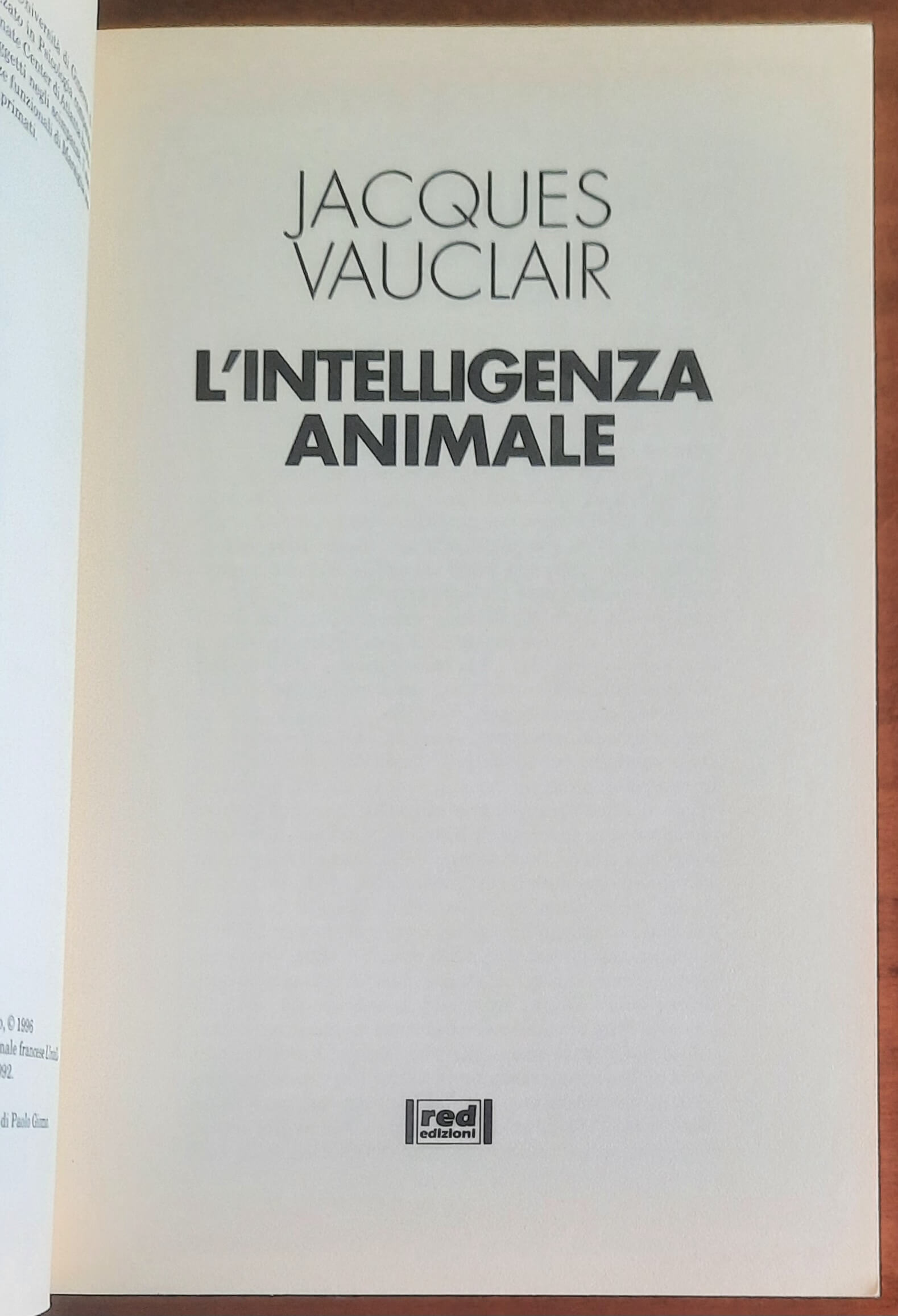 L’intelligenza animale - di Jacques Vauclair - Red Edizioni