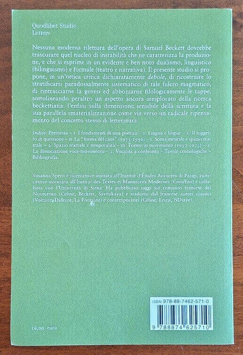 L’invenzione di una forma. Poetica dei generi nell’opera di Samuel Beckett