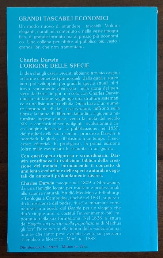 L'origine delle specie per selezione naturale - Darwin - Newton
