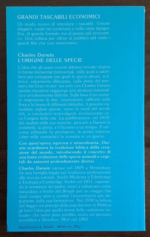 L'origine delle specie per selezione naturale - Darwin - Newton