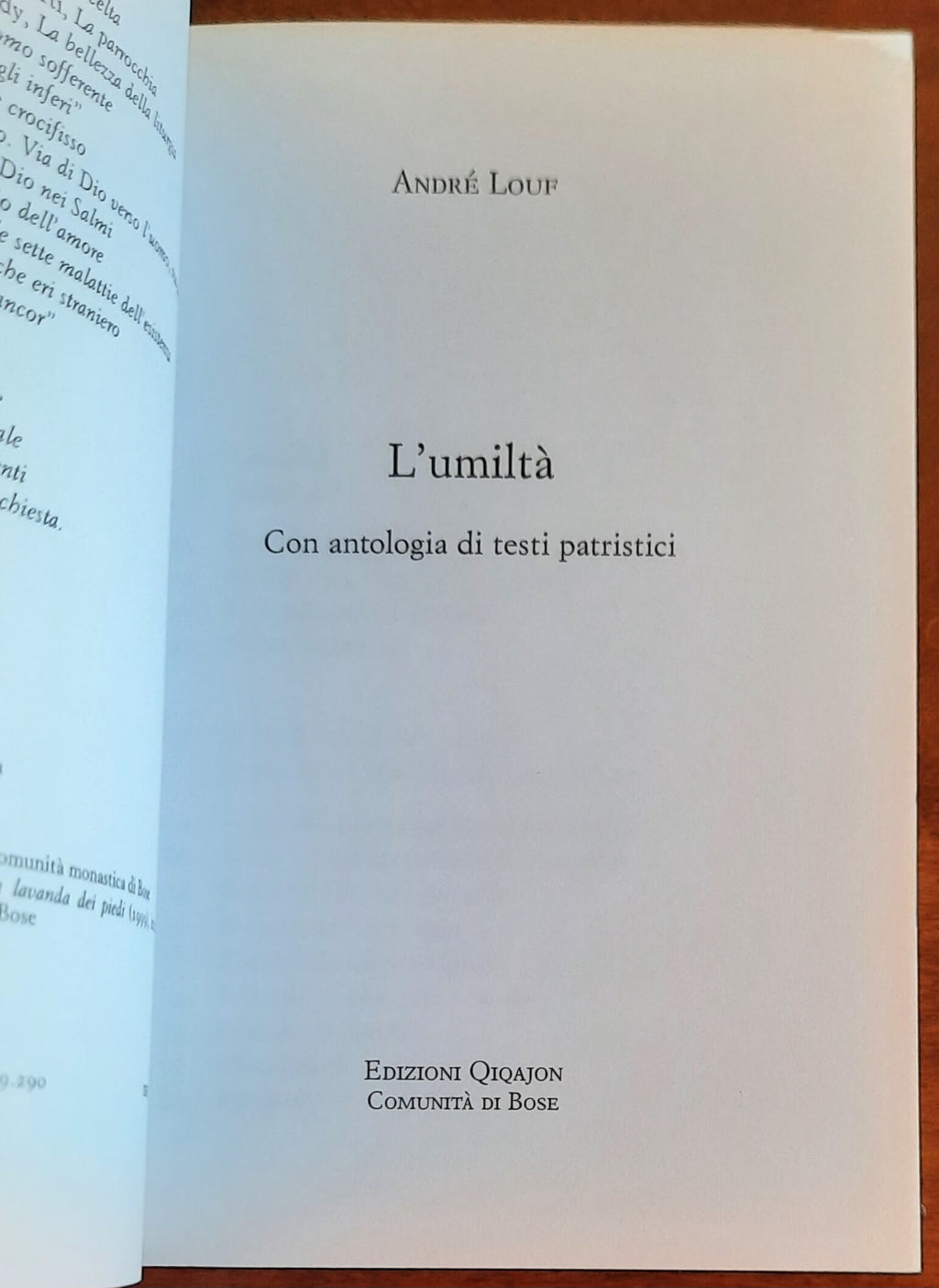 L’umiltà. Con antologia di testi patristici