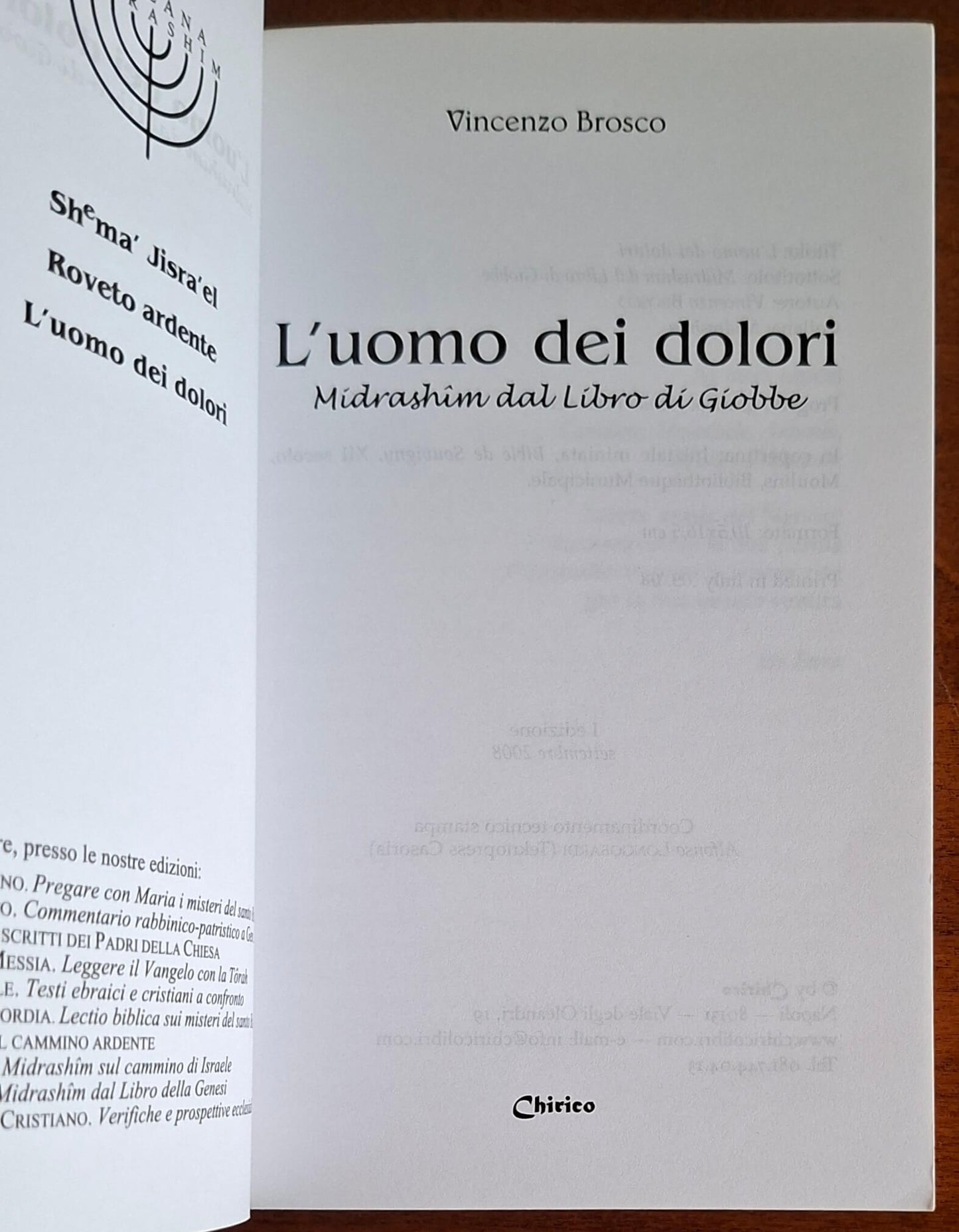 L'uomo dei dolori. Midrashim dal Libro di Giobbe - Chirico