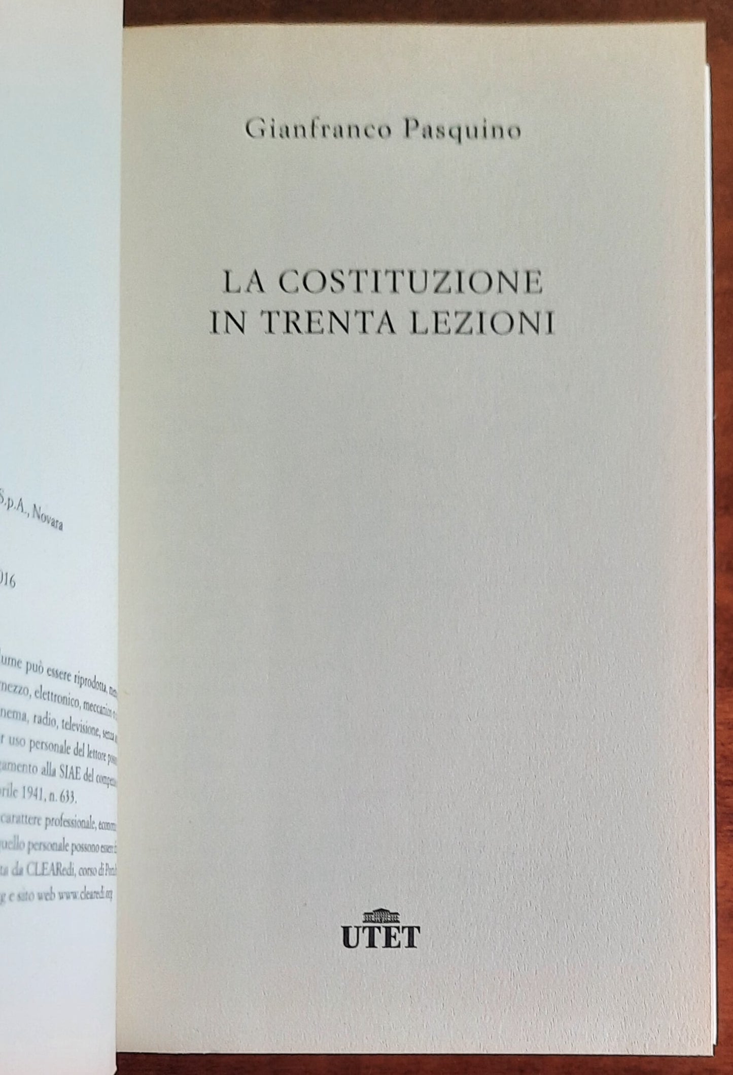 La Costituzione in trenta lezioni - UTET