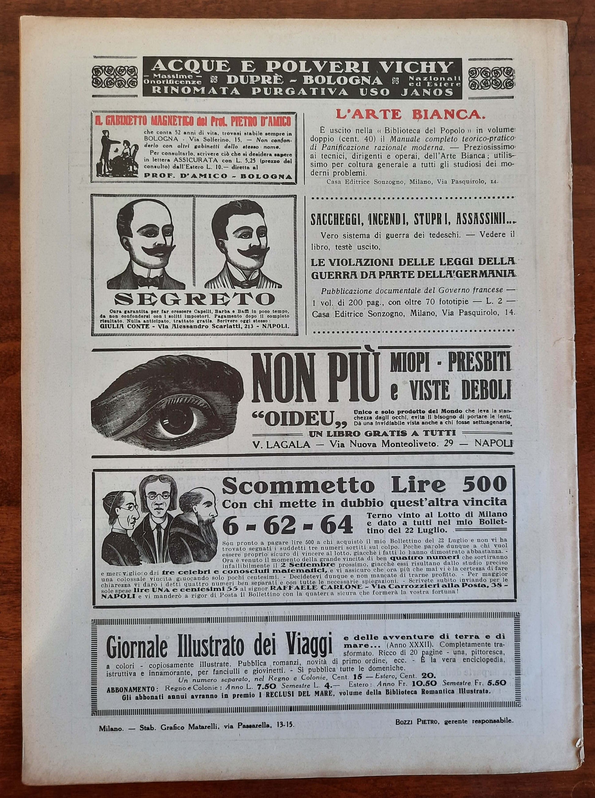 La Guerra Italiana Cronistoria Illustrata degli Avvenimenti - 20 Agosto 1916 - III Serie n.15 - Sonzogno