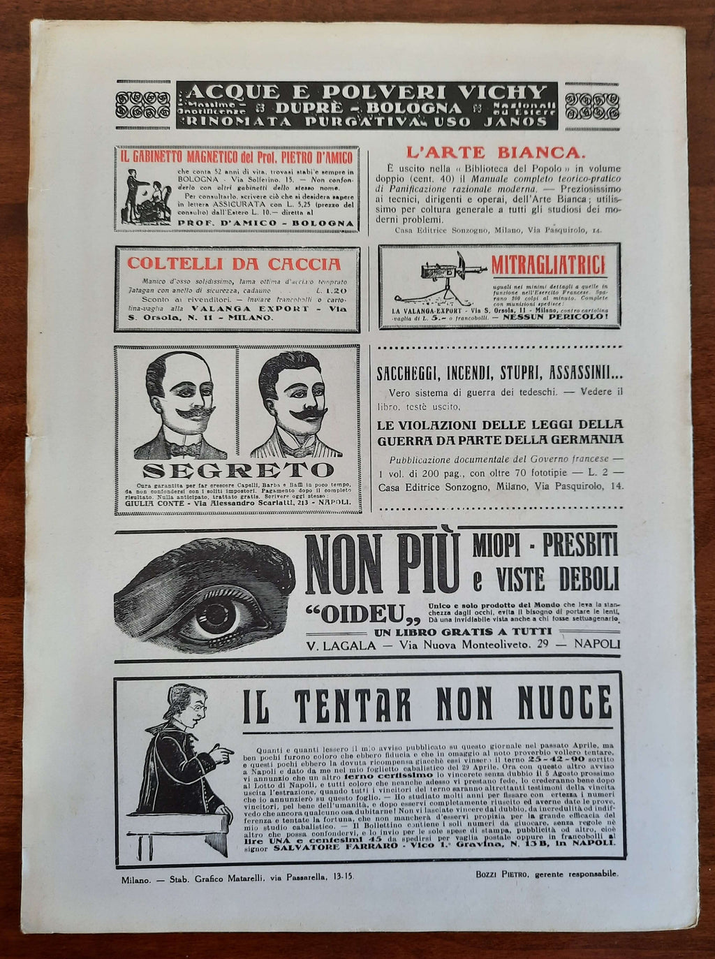 La Guerra Italiana Cronistoria Illustrata degli Avvenimenti - 23 Luglio 1916 - III Serie n.11 - Sonzogno