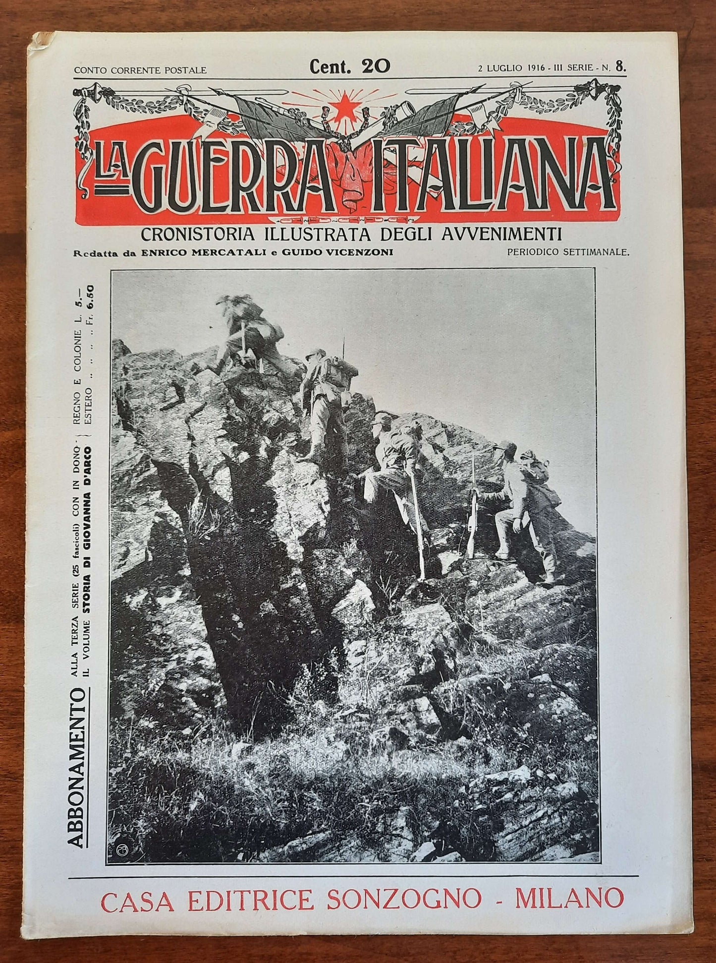 La Guerra Italiana Cronistoria Illustrata degli Avvenimenti - 2 Luglio 1916 - III Serie n.8 - Sonzogno