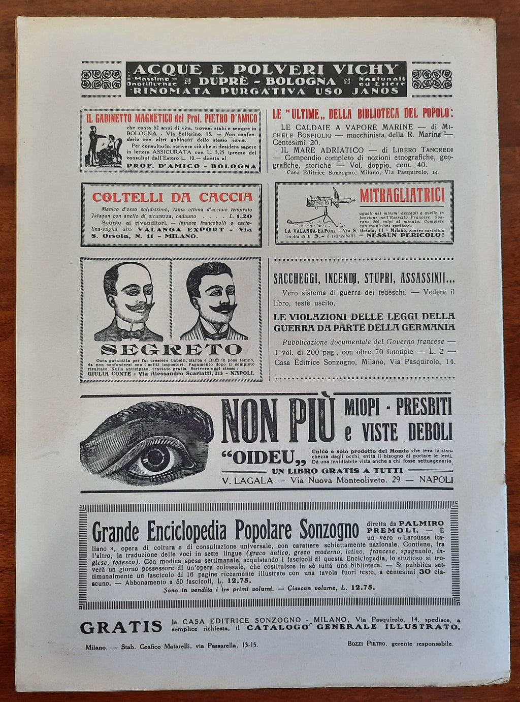La Guerra Italiana Cronistoria Illustrata degli Avvenimenti - 9 Luglio 1916 - III Serie n.9 - Sonzogno