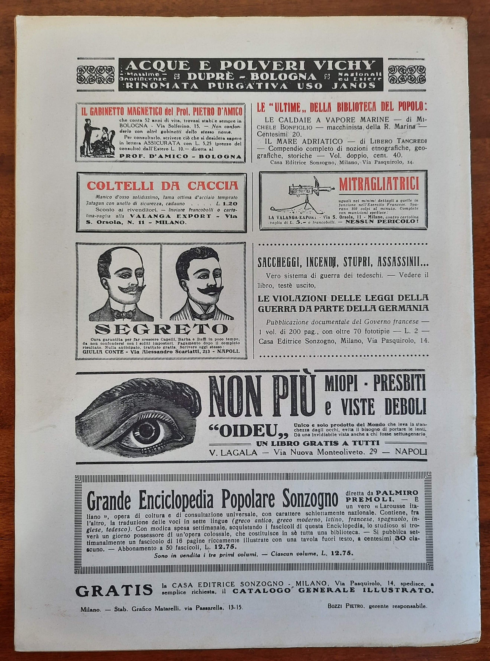 La Guerra Italiana Cronistoria Illustrata degli Avvenimenti - 9 Luglio 1916 - III Serie n.9 - Sonzogno