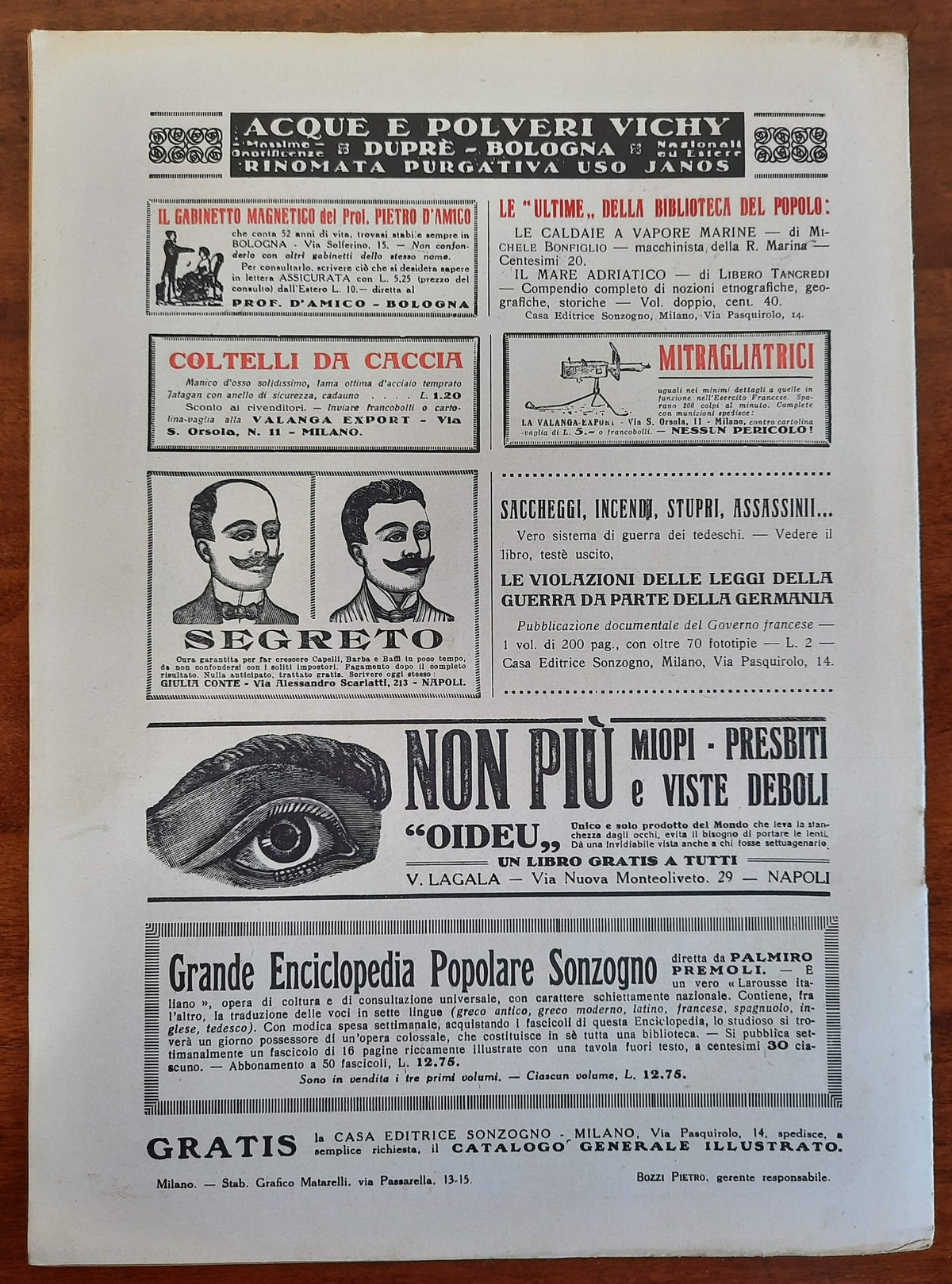 La Guerra Italiana Cronistoria Illustrata degli Avvenimenti - 9 Luglio 1916 - III Serie n.9 - Sonzogno