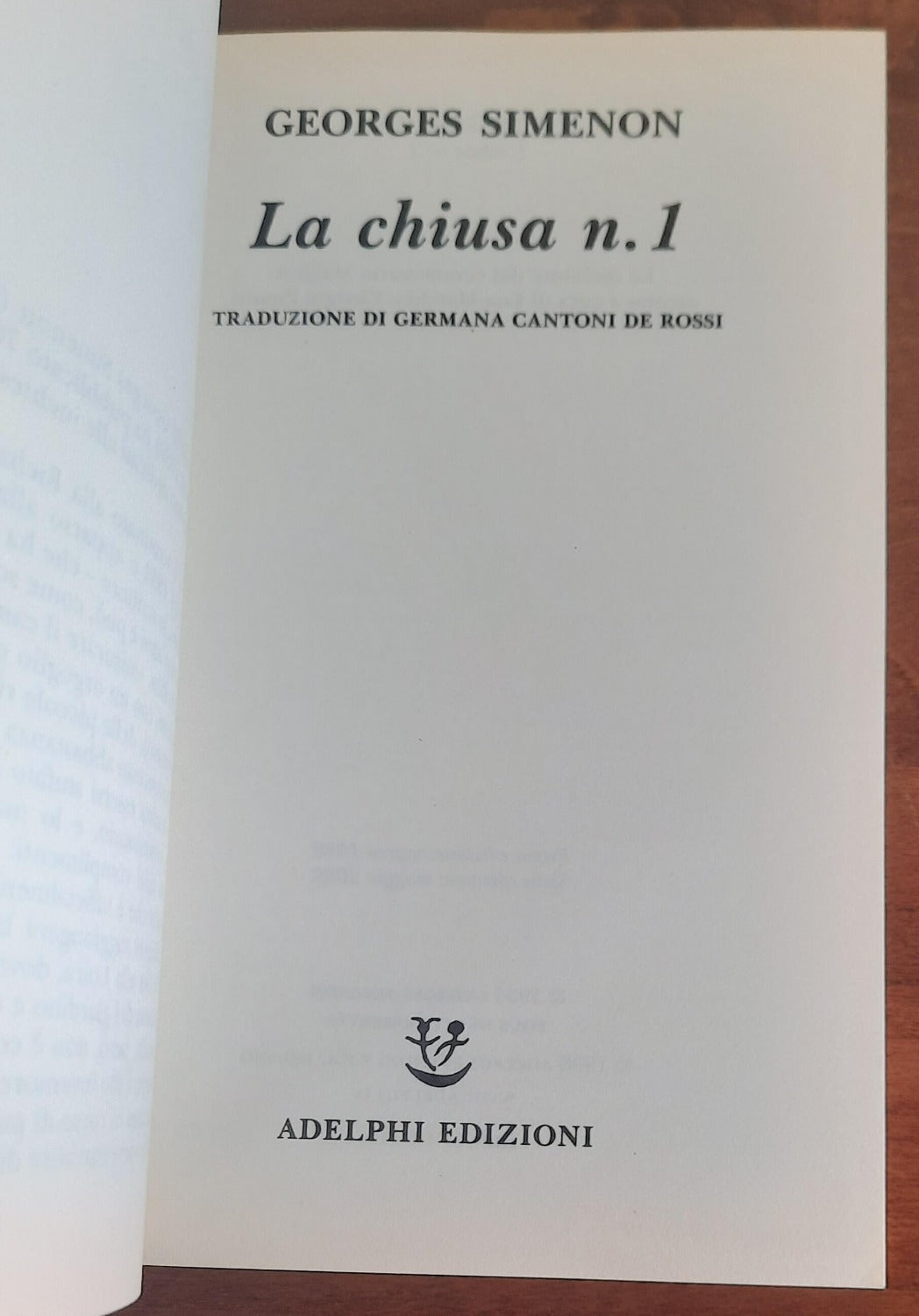 La chiusa n. 1 - di Georges Simenon