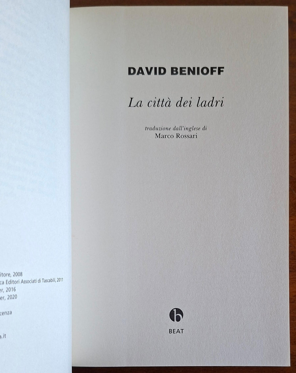 La città dei ladri - di David Benioff - Beat Edizioni