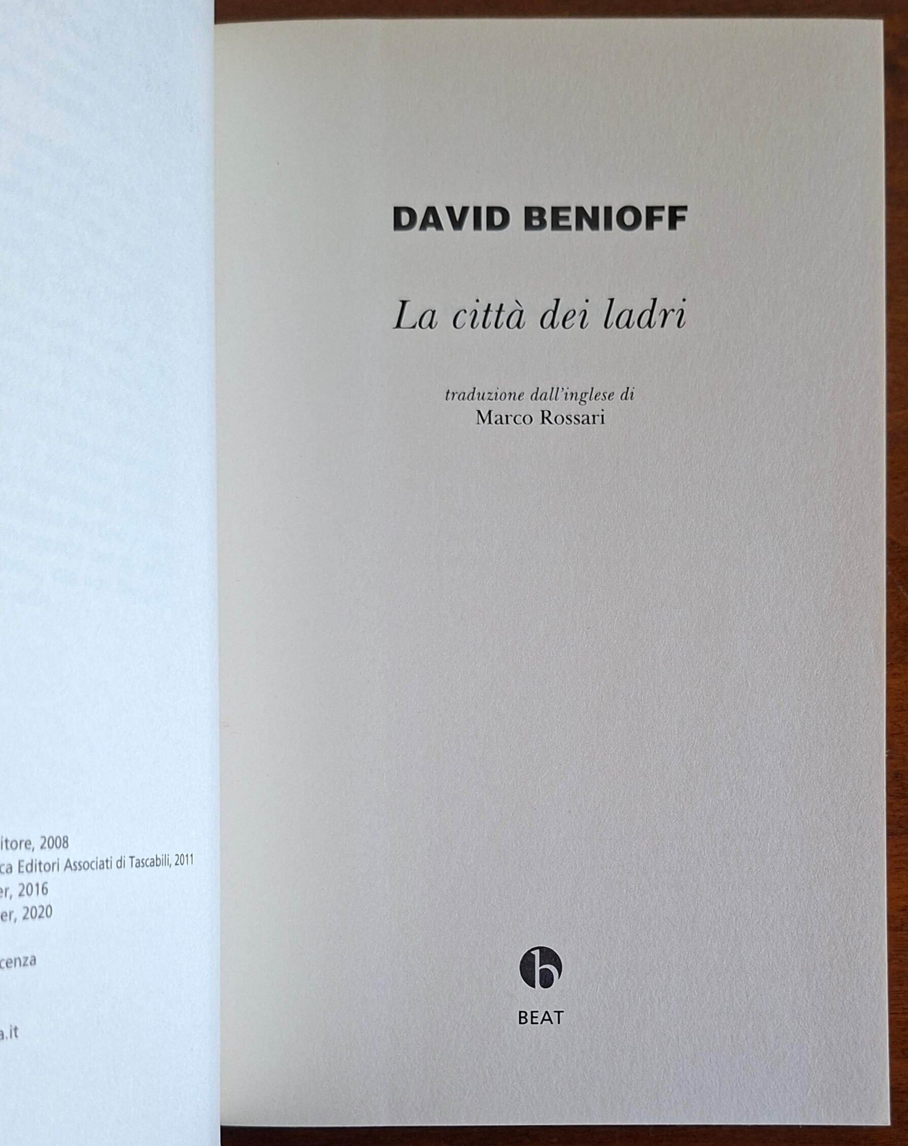 La città dei ladri - di David Benioff - Beat Edizioni