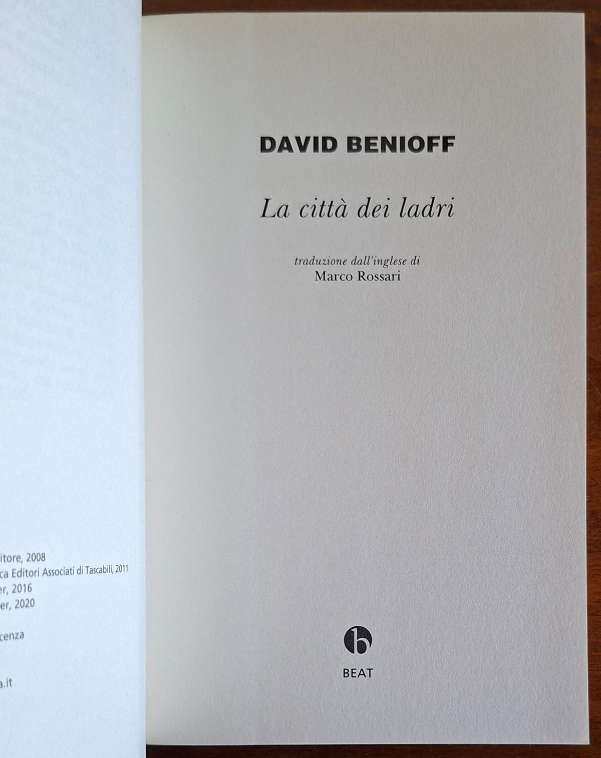 La città dei ladri - di David Benioff - Beat Edizioni